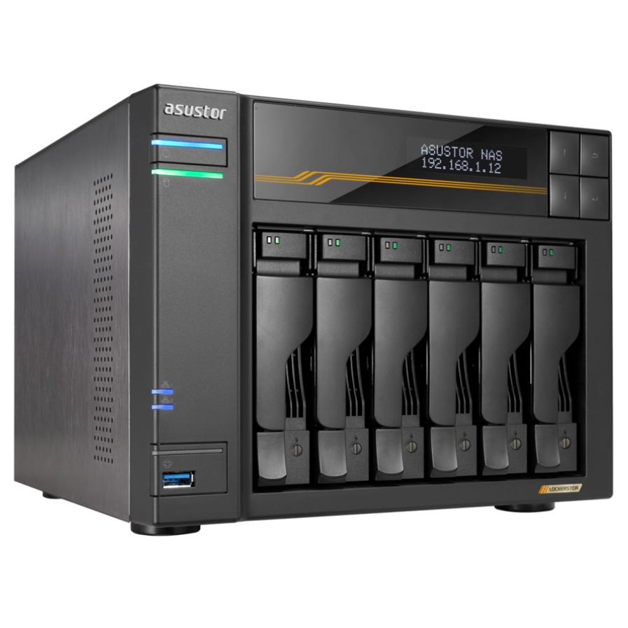 Сетевое хранилище (NAS) ASUSTOR LOCKERSTOR 6 Gen3 (AS6806T) - AS6806T/90IX01T6-BW3S00