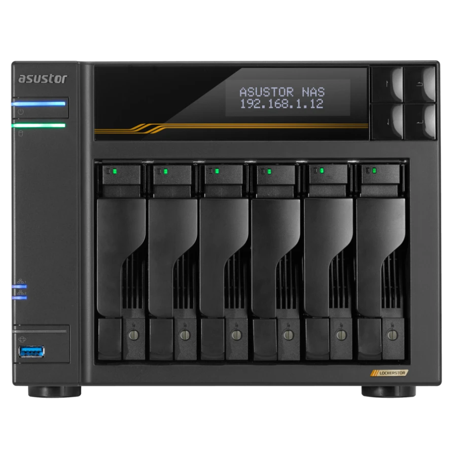 Сетевое хранилище (NAS) ASUSTOR LOCKERSTOR 6 Gen3 (AS6806T) - AS6806T/90IX01T6-BW3S00 - фото 2