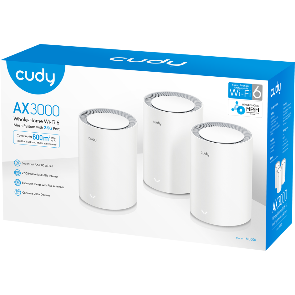 Mesh система Cudy M3000 V2 (3 шт.) White - M3000(3-Pack) V2 - фото 6