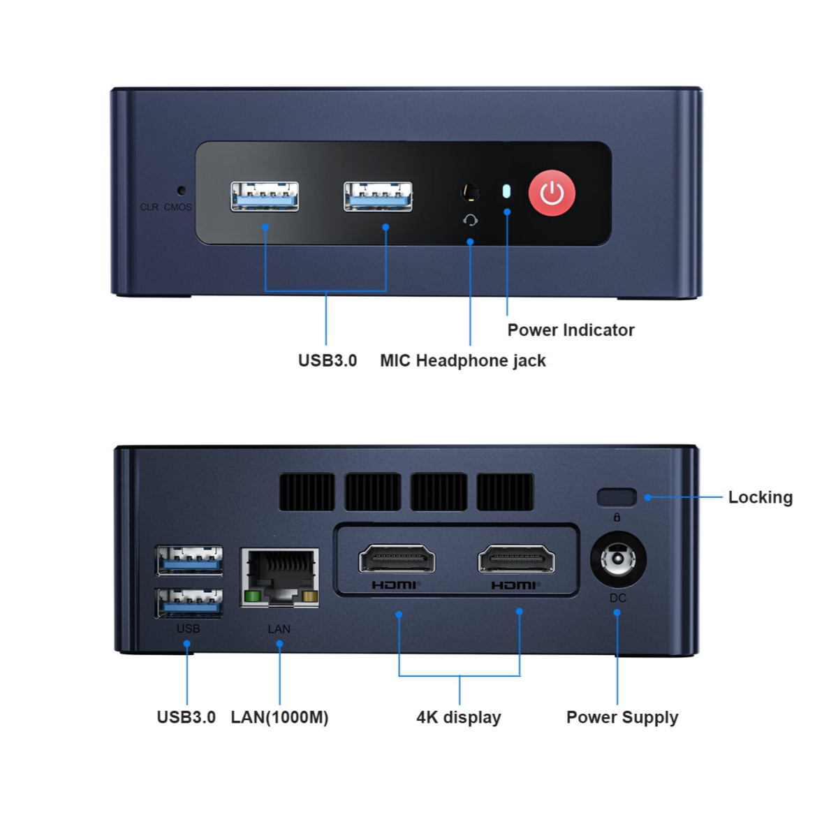 Мини ПК Beelink Mini S Navy Blue (N5095/8G/256G/Win11P) - MINIS/N5095/8G/256G/Win11P - фото 5