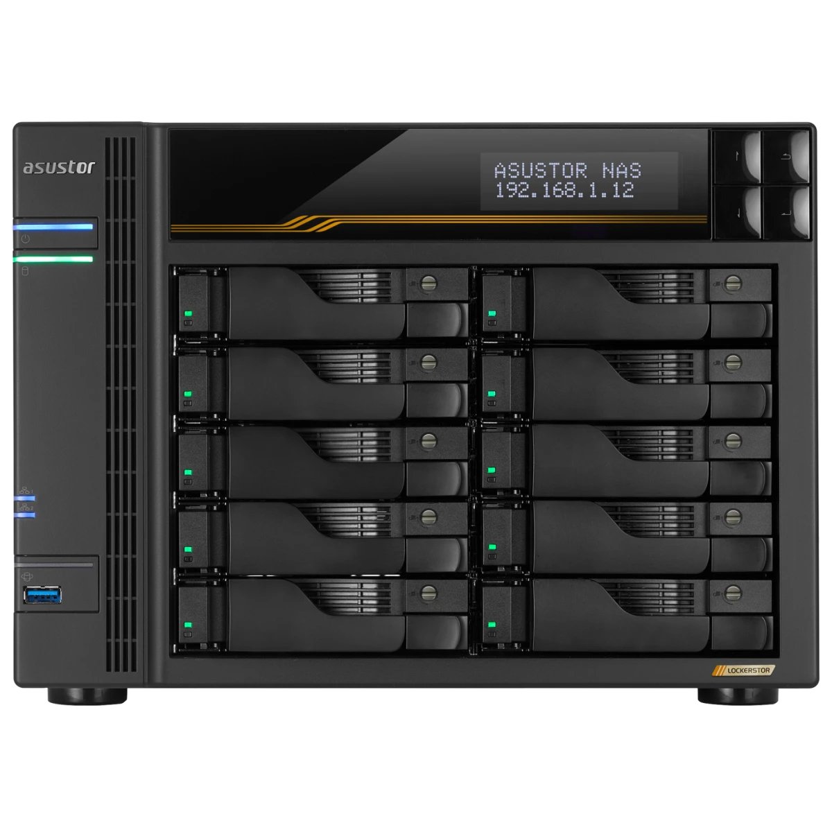 Сетевое хранилище (NAS) ASUSTOR LOCKERSTOR 10 Gen3 (AS6810T) - AS6810T/90IX01T0-BW3S00 - фото 2