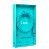 Кабель USB Type-C - Lightning, 1.2м, ttec 2DK60NM Blue