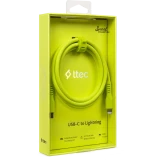 Кабель USB Type-C - Lightning, 1.2м, ttec 2DK60NS Yellow