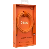 Кабель USB Type-C - Lightning, 1.2м, ttec 2DK60NT Orange