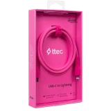 Кабель USB Type-C - Lightning, 1.2м, ttec 2DK60NP Pink