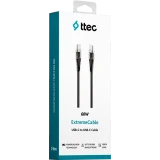 Кабель USB Type-C - USB Type-C, 1.2м, ttec 2DK58S Black