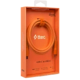 Кабель USB Type-C - USB Type-C, 1.2м, ttec 2DK59NT Orange