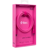Кабель USB Type-C - USB Type-C, 1.2м, ttec 2DK59NP Pink
