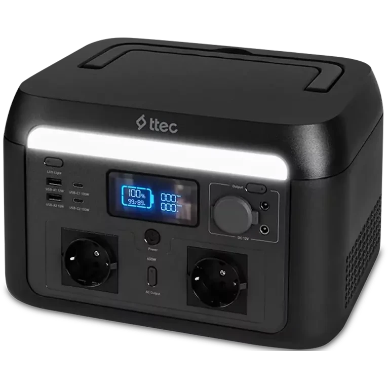 Портативная зарядная станция ttec PowerMax Pro 600W Black - 2PS002S - фото 2