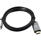 Кабель USB Type-C - HDMI, 2м, Cactus CS-USBC-HDMI-2-2