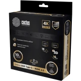 Кабель USB Type-C - HDMI, 2м, Cactus CS-USBC-HDMI-2-2