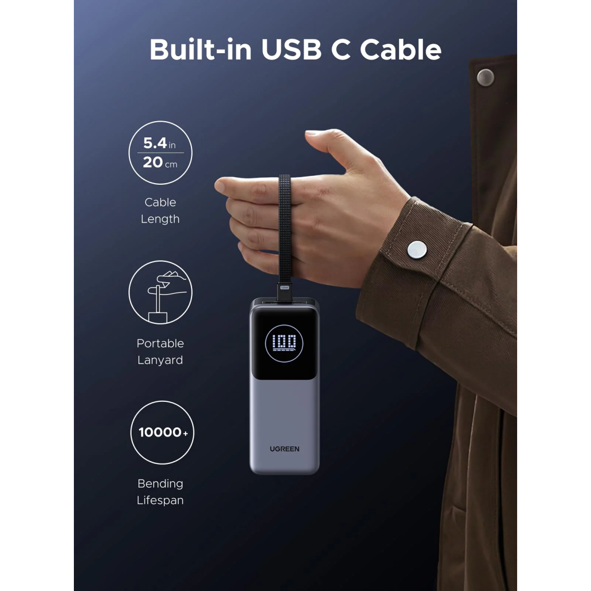 Внешний аккумулятор UGREEN PB723 (55365B) - фото 2