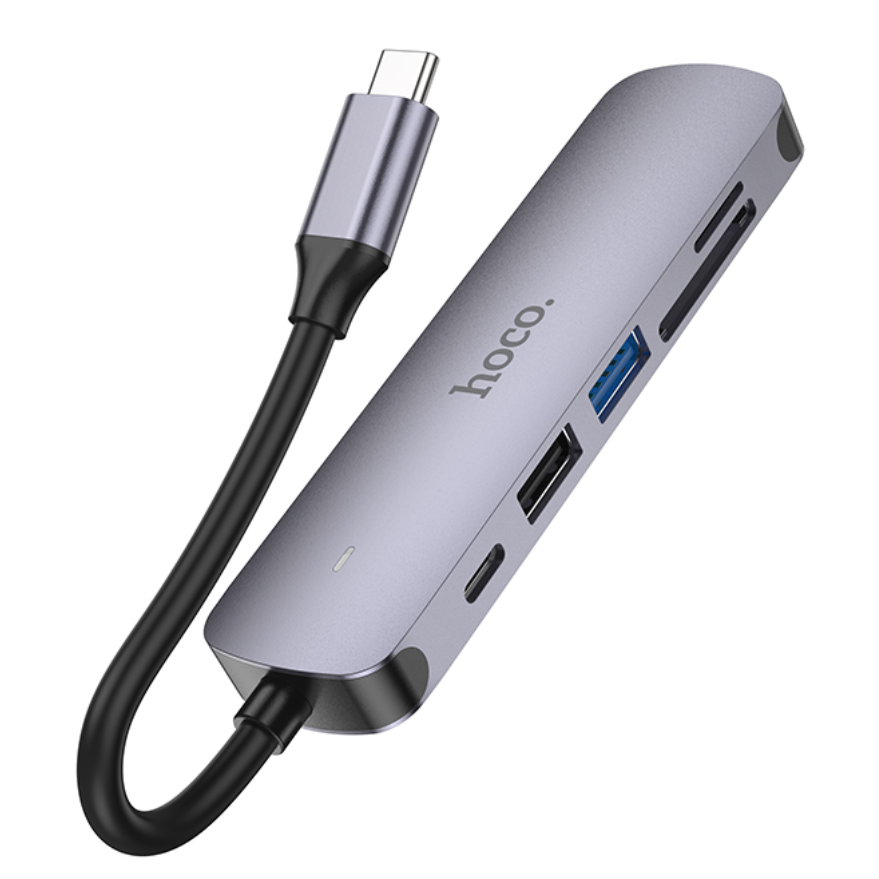 Док-станция HOCO 6-in1 USB-C Multifunction Adapter (HB28) - 6931474769336 - фото 2