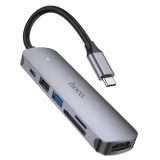 Док-станция HOCO 6-in1 USB-C Multifunction Adapter (HB28) (6931474769336)