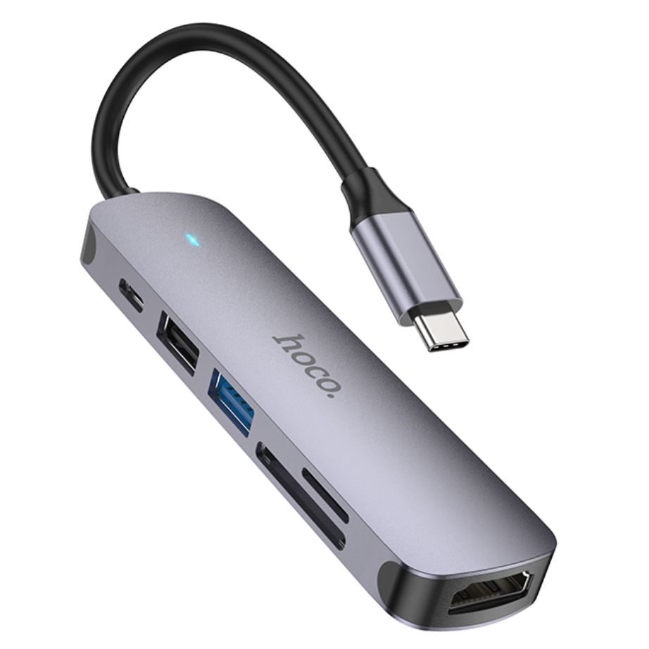 Док-станция HOCO 6-in1 USB-C Multifunction Adapter (HB28) - 6931474769336 - фото 3