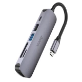 Док-станция HOCO 6-in1 USB-C Multifunction Adapter (HB28) (6931474769336)