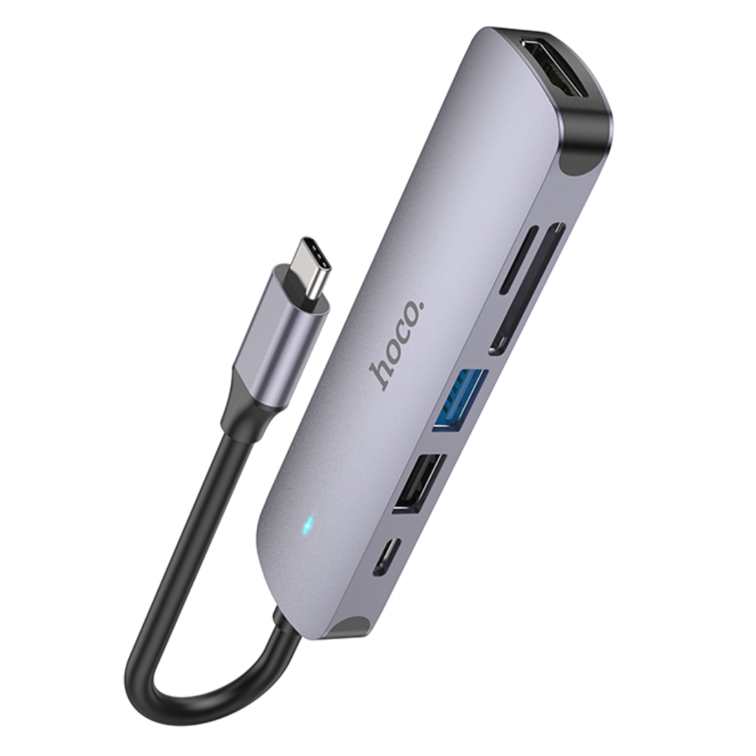 Док-станция HOCO 6-in1 USB-C Multifunction Adapter (HB28) - 6931474769336 - фото 6
