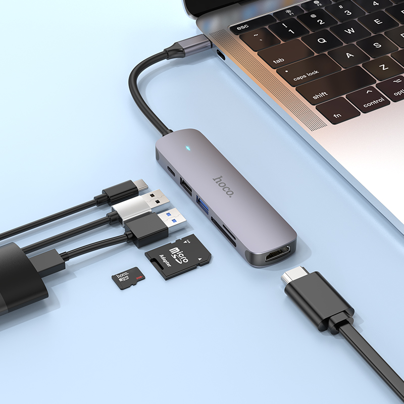 Док-станция HOCO 6-in1 USB-C Multifunction Adapter (HB28) - 6931474769336 - фото 8