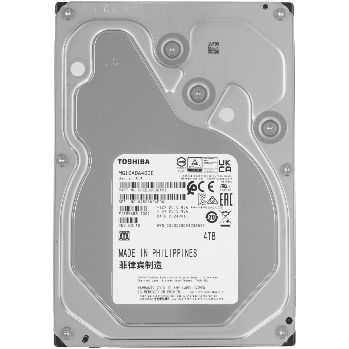 Жёсткий диск 4TB SATA-III Toshiba MG10-D (MG10ADA400E)