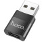 Переходник USB A (M) - USB Type-C (F), HOCO UA17 Black - 6931474762009