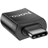 Переходник USB A (F) - USB Type-C (M), HOCO UA17 Black (6931474762016)