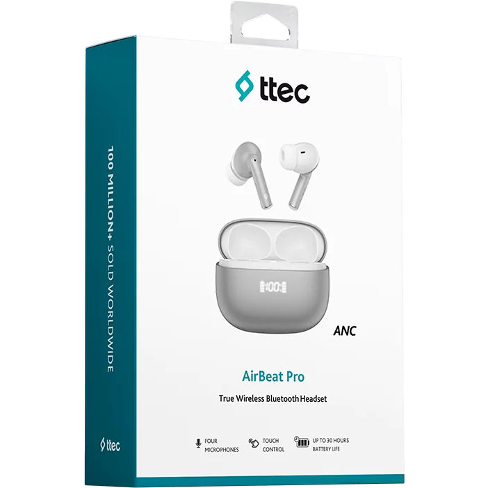 Гарнитура ttec AirBeat Pro ANC LCD Grey - 2KM159GR - фото 5