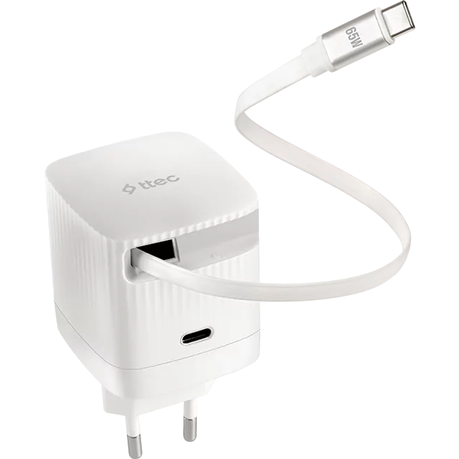 Сетевое зарядное устройство ttec SmartCharger Duo Gan 65W PD White