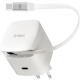 Сетевое зарядное устройство ttec SmartCharger Duo Gan 65W PD White (2SCG05B)