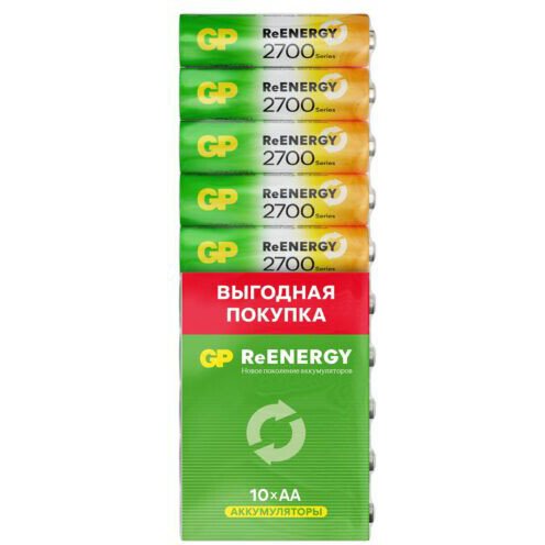 Аккумулятор GP ReEnergy (AA, 2700mAh, 10 шт.) (270AAHCRGY-CRB10)