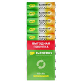 Аккумулятор GP ReEnergy (AA, 2600mAh, 10 шт.) (270AAHCRGY-CRB10) (4610116241097)