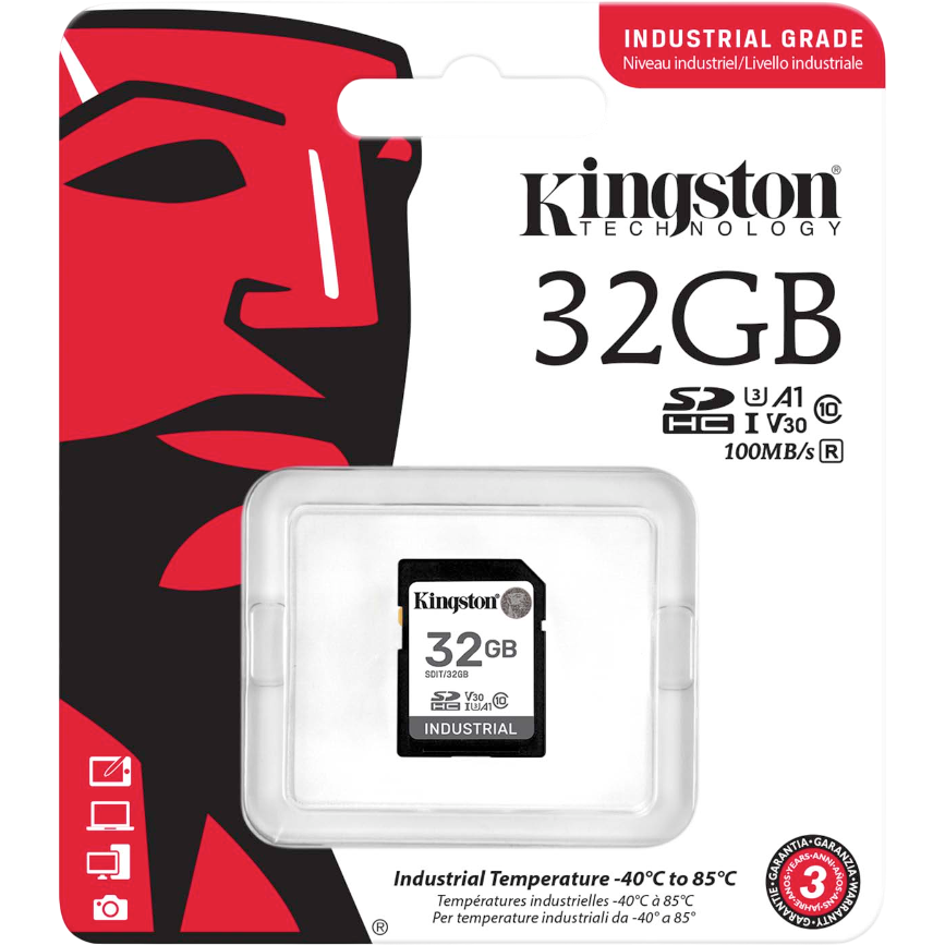 Карта памяти 32Gb SD Kingston Industrial (SDIT/32GB) - фото 3