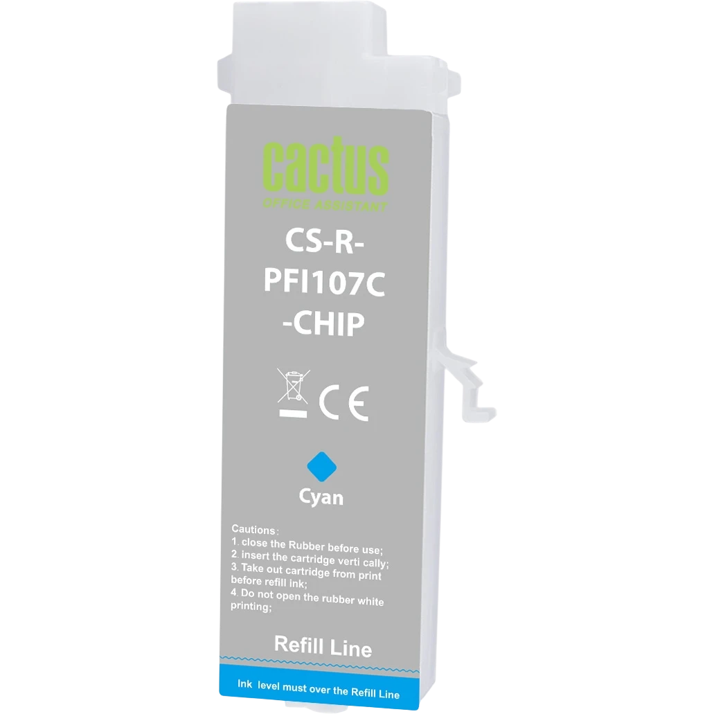 Картридж Cactus CS-R-PFI107C-CHIP Cyan
