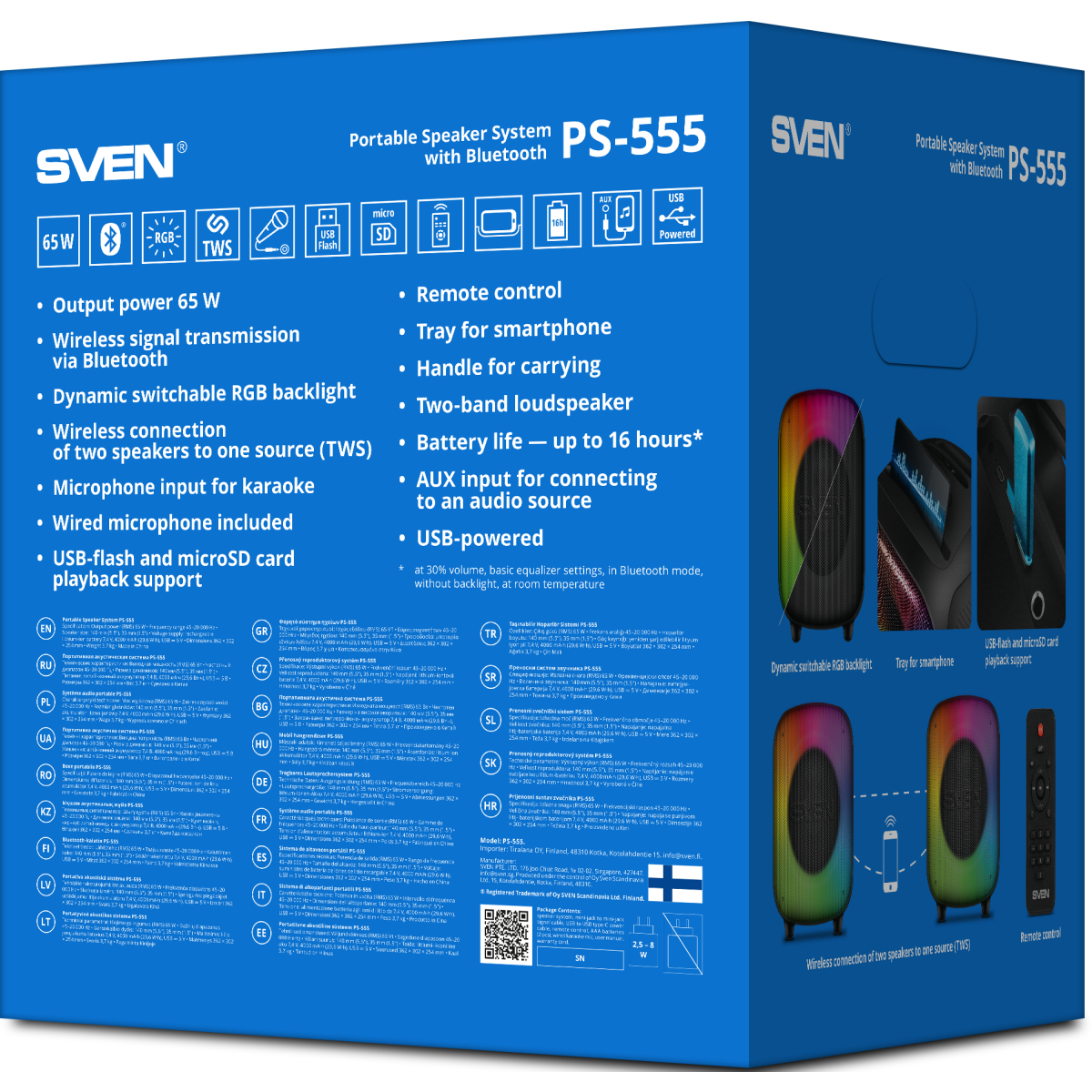 Портативная акустика Sven PS-555 Black - SV-022808 - фото 16