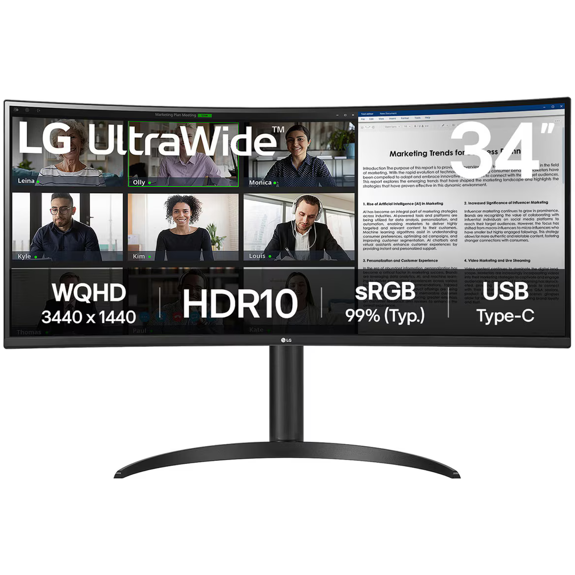 Монитор LG 34" 34WR55QK-B