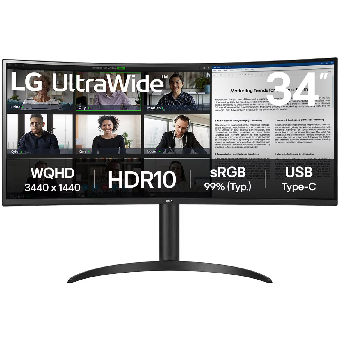 Монитор LG 34" 34WR55QK-B