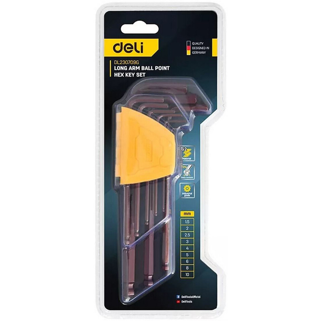 Набор шестигранных ключей Deli DL230709G - фото 2