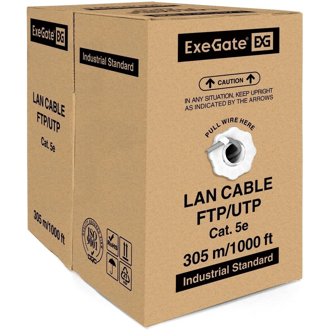 ..... Бухта ExeGate UTP-2-C5e-CCA-S24-IN-PVC-GY-305, 305м  повреждена упаковка - EX256745RUS