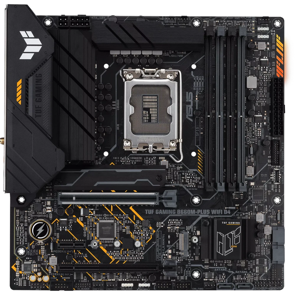 ..... МП ASUS TUF GAMING B660M-PLUS WIFI D4 (0ARP) из ремонта,оплавл. декор. кожуха, поврежд. текстол