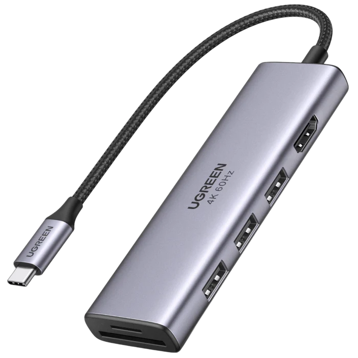 Док-станция UGREEN 6-in-1 USB C Hub Space Gray (CM511) - 60383