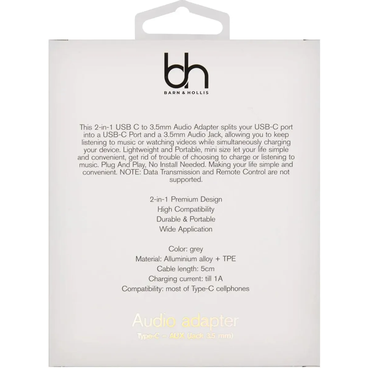Переходник USB Type-C - 3.5 Jack, Barn&Hollis УТ000024935 - фото 4