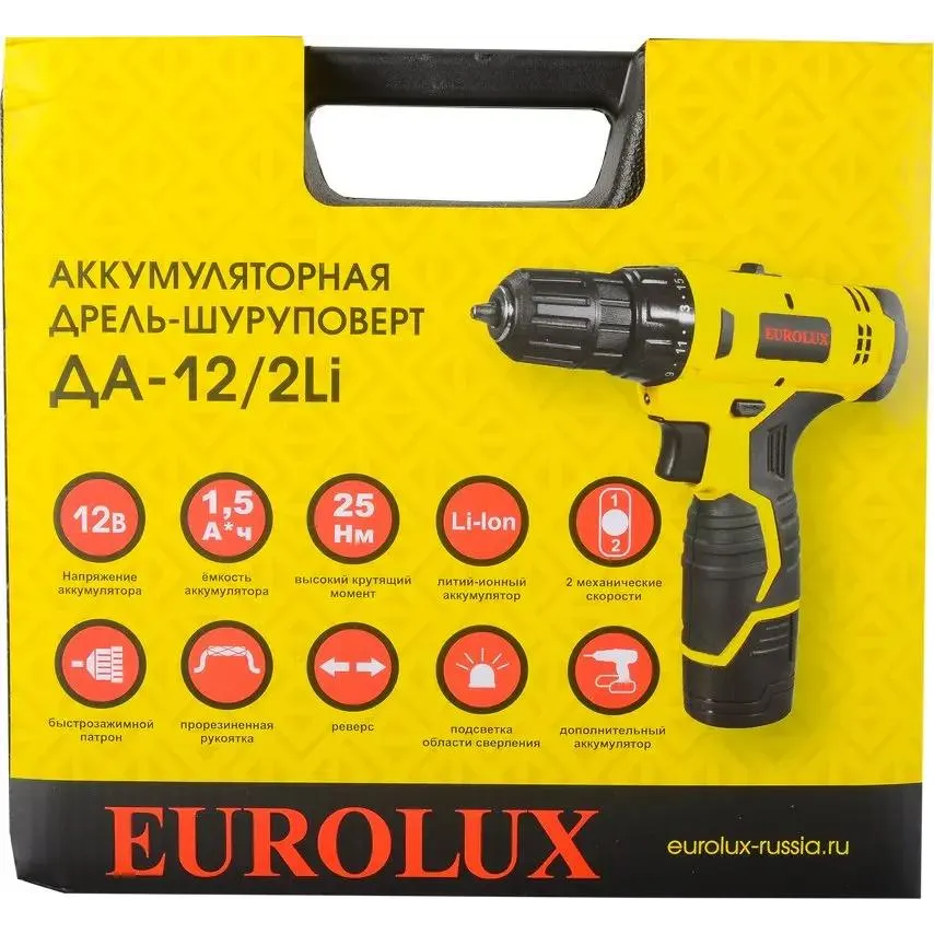 Дрель-шуруповёрт Eurolux ДА-12/2Li - 72/14/38 - фото 9