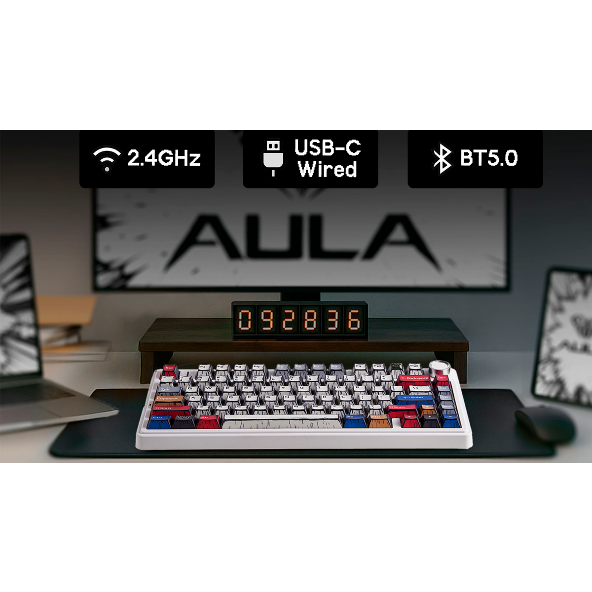 Клавиатура AULA F75 Comic (Light Green Switches) - фото 6