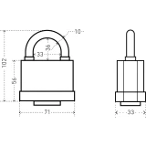 Замок навесной ПТК АЛЛЮР ВС1Ч-376П
