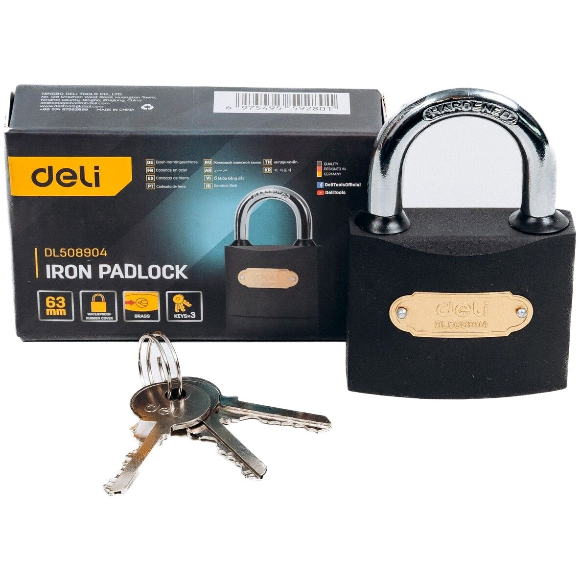 Замок навесной Deli DL508904 - фото 5