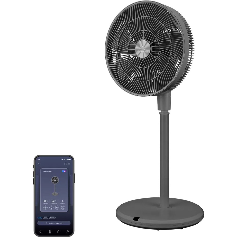Напольный вентилятор Polaris PSF 3315 Wi-Fi IQ Home Grey