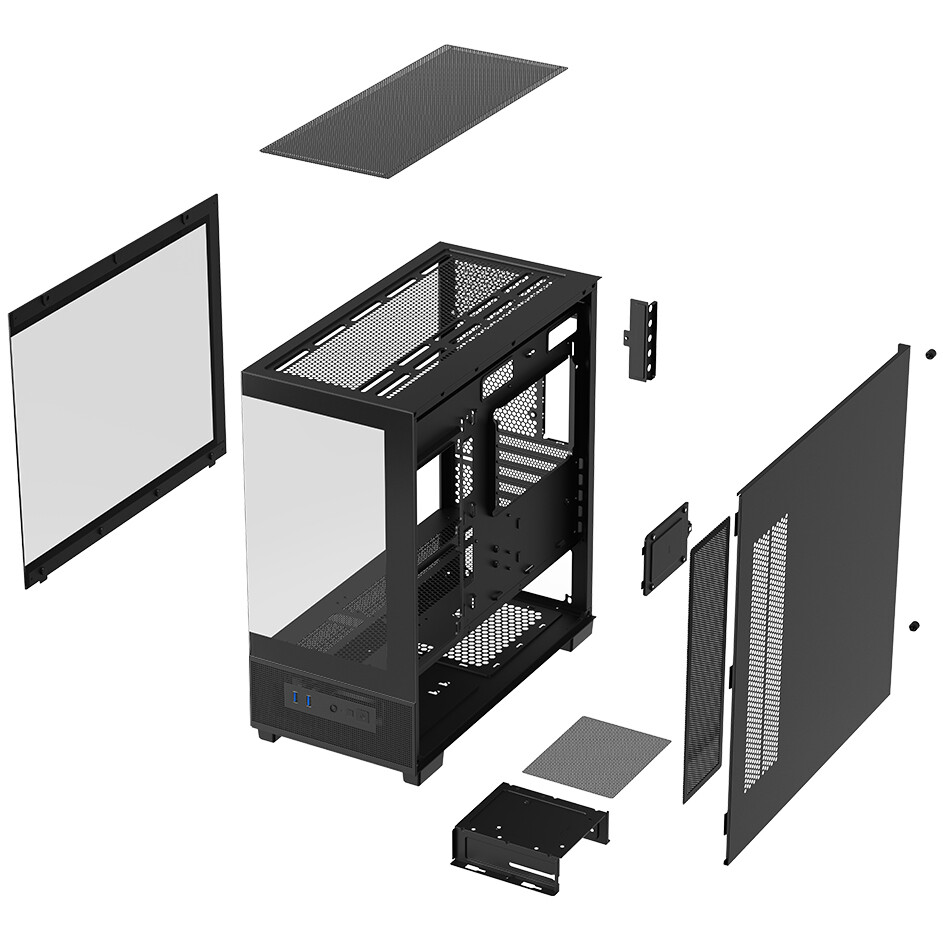Корпус XASTRA Q500M 3ARGB-C10 Black - Q500M-3FM12A-C10 - фото 8