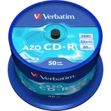 Диск CD-R Verbatim 700Mb 52x AZO Crystal Cake Box (50 шт.) (43343)