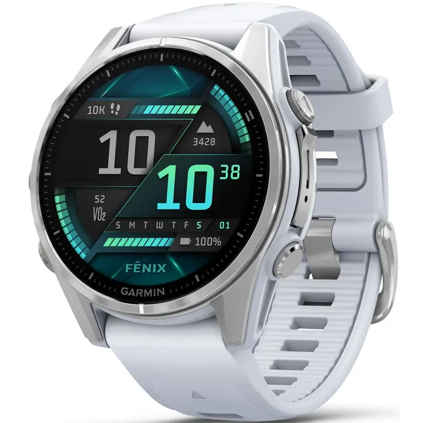 Умные часы Garmin Fenix 8 43mm AMOLED Silver/White - 010-02903-00