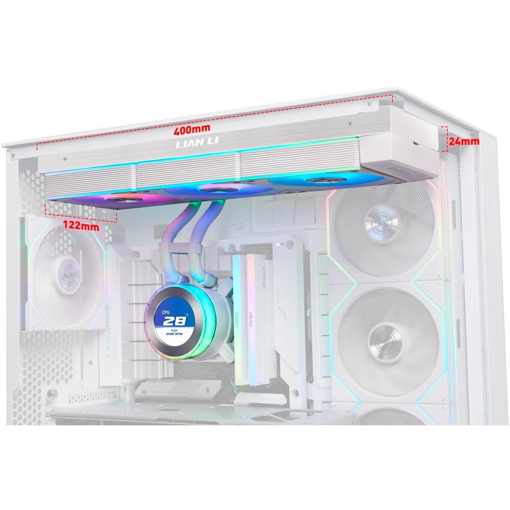 Система жидкостного охлаждения Lian Li HydroShift II LCD-C 360CL White - G89.GHS2LCD36RW.R0 - фото 3