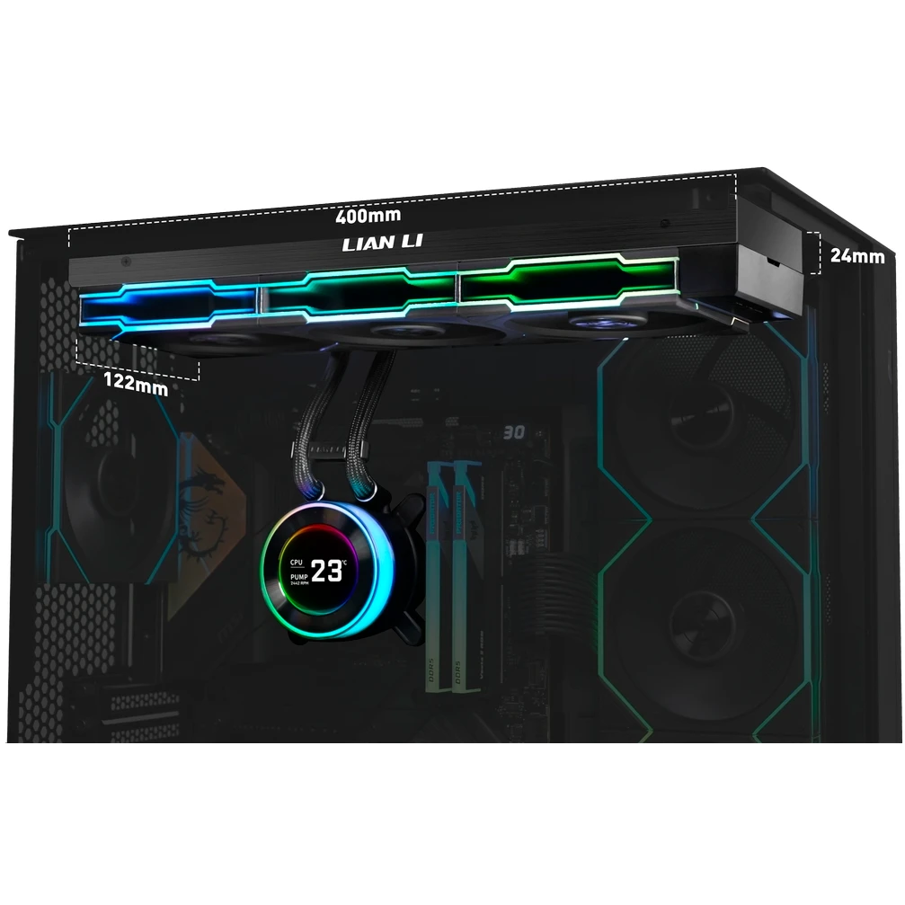 Система жидкостного охлаждения Lian Li HydroShift II LCD-C 360TL Black - G89.GHS2LCD36TB.R0 - фото 3